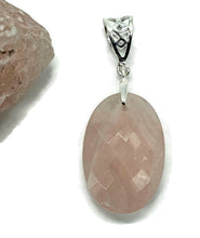 Load image into Gallery viewer, Rose Quartz Pendant, 29 Carats, Sterling Silver, Oval Faceted, Love Stone - GemzAustralia 