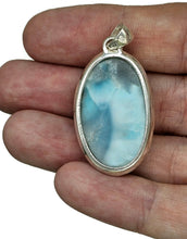 Load image into Gallery viewer, Larimar Pendant, Dolphin Stone, Stone of Atlantis, 925 Sterling Silver, Oval Shaped - GemzAustralia 