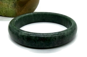 Green Jade Bangle, 61mm Diameter, Canadian Nephrite Jade, Protection Gem, Lucky Gems - GemzAustralia 
