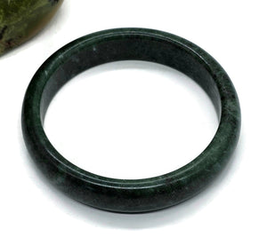 Green Jade Bangle, 61mm Diameter, Canadian Nephrite Jade, Protection Gem, Lucky Gems - GemzAustralia 