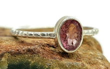 Load image into Gallery viewer, Pink Tourmaline Ring, Sterling Silver, size R 1/2, Heart Chakra, Oval Facet - GemzAustralia 