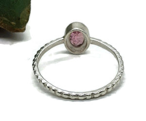 Pink Tourmaline Ring, Sterling Silver, size R 1/2, Heart Chakra, Oval Facet - GemzAustralia 