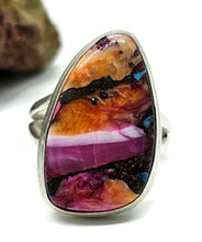 Load image into Gallery viewer, Oyster Turquoise &amp; Pink Opal Ring, Size Q, Sterling Silver, Copper Turquoise, Love Stone - GemzAustralia 