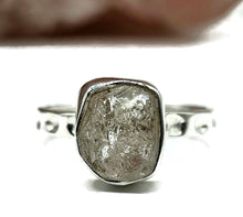 Load image into Gallery viewer, Raw Herkimer Diamond Ring, Size P 1/2, April Birthstone, Sterling Silver - GemzAustralia 