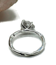 Load image into Gallery viewer, Herkimer Diamond Solitaire Ring, Size S, April Birthstone, Sterling Silver - GemzAustralia 