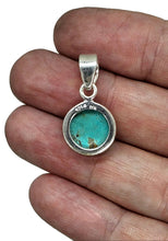 Load image into Gallery viewer, Round Turquoise Pendant, Sterling Silver, December Birthstone, Blue Turquoise - GemzAustralia 