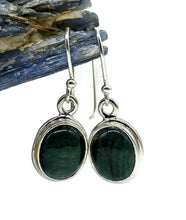 Load image into Gallery viewer, Cabochon Emerald Earrings, May Birthstone, Sterling Silver, Oval Shaped - GemzAustralia 