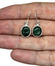 Load image into Gallery viewer, Cabochon Emerald Earrings, May Birthstone, Sterling Silver, Oval Shaped - GemzAustralia 