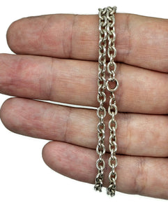 Belcher Link Chain, Rolo Chain, 46cm, Sterling Silver, Hang Pendants, Silver Necklace - GemzAustralia 