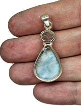 Load image into Gallery viewer, Larimar &amp; Herkimer Diamond Pendant, Dolphin Stone, Stone of Atlantis, Sterling Silver - GemzAustralia 