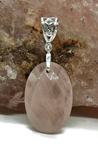 Load image into Gallery viewer, Rose Quartz Pendant, 29 Carats, Sterling Silver, Oval Faceted, Love Stone - GemzAustralia 