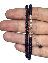 Load image into Gallery viewer, Amethyst Beaded Necklace, Sterling Silver, 47cm - 51cm, February Birthstone - GemzAustralia 