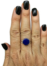 Load image into Gallery viewer, Lapis Ring, Size S, Sterling Silver, Octagon Shape, Protection Gemstone - GemzAustralia 