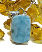 Load image into Gallery viewer, Rectangle Larimar Pendant, Dolphin Stone, Stone of Atlantis, 925 Sterling Silver - GemzAustralia 