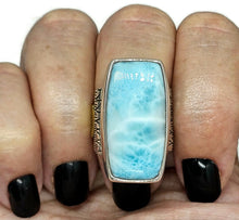 Load image into Gallery viewer, Dolphin Stone Ring, Larimar Ring, Size O, Stone of Atlantis, 925 Sterling Silver - GemzAustralia 