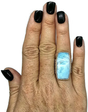 Load image into Gallery viewer, Dolphin Stone Ring, Larimar Ring, Size O, Stone of Atlantis, 925 Sterling Silver - GemzAustralia 