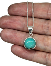 Load image into Gallery viewer, Round Turquoise Pendant, Sterling Silver, December Birthstone, Blue Turquoise - GemzAustralia 