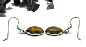 Bumblebee Jasper Earrings, Sterling Silver, Eclipse Jasper, Oval Shape - GemzAustralia 