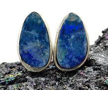 Load image into Gallery viewer, Australian Blue Opal Studs, Sterling Silver, Precious Opal Doublets, Lucky Gemstone - GemzAustralia 
