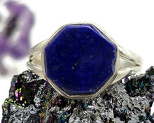 Load image into Gallery viewer, Lapis Ring, Size S, Sterling Silver, Octagon Shape, Protection Gemstone - GemzAustralia 
