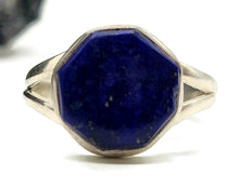 Load image into Gallery viewer, Lapis Ring, Size S, Sterling Silver, Octagon Shape, Protection Gemstone - GemzAustralia 