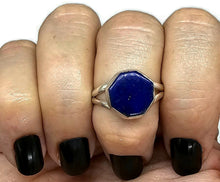 Load image into Gallery viewer, Lapis Ring, Size S, Sterling Silver, Octagon Shape, Protection Gemstone - GemzAustralia 