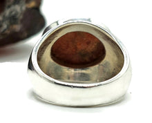 Load image into Gallery viewer, Sponge Coral Ring, Size S, Oval Shaped, Sterling Silver, Orange Red Coral, Love - GemzAustralia 