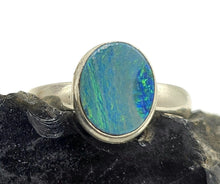 Load image into Gallery viewer, Australian Opal Ring, October Birthstone, Size P, Sterling Silver, Oval Shaped