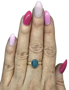 Australian Opal Ring, October Birthstone, Size P, Sterling Silver, Oval Shaped