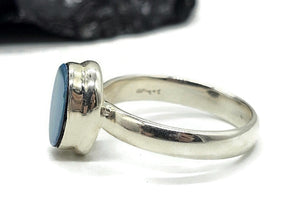 Australian Opal Ring, October Birthstone, Size P, Sterling Silver, Oval Shaped