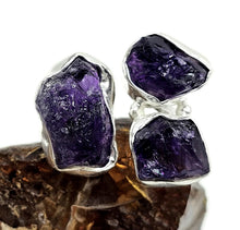 Load image into Gallery viewer, Raw Amethyst Ring, Size 7 1/4, Sterling Silver, February Birthstone, Rough Amethyst