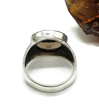 Load image into Gallery viewer, Oval Smoky Quartz Ring, size Q1/2, Sterling Silver, 6 carats, Scorpio Zodiac, Grounding Stone