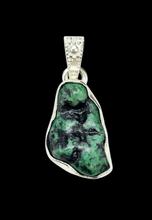Load image into Gallery viewer, Emerald Green Tibetan Turquoise Pendant, Sterling Silver, Protection Stone, Love Rock, December Birthstone - GemzAustralia 