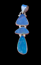 Load image into Gallery viewer, Australian Opal Pendant, Sterling Silver, October Birthstone, Blue, Red, Green Opal, Precious Gemstone, Pure Energy, Lucky Gem - GemzAustralia 