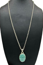 Load image into Gallery viewer, Peruvian Amazonite Pendant, Sterling Silver, Natural glowing seafoam blue green colour, amazing natural Gemstone