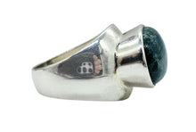 Load image into Gallery viewer, Chrysocolla Ring, Size 7, Sterling Silver, Oval Shaped, Turquoise Blue Gem, Communication Stone