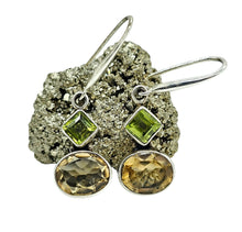 Load image into Gallery viewer, Citrine &amp; Peridot Earrings, Sterling Silver, November and August Birthstones, Visionary Gemstone, Oval Diamond Shape - GemzAustralia 