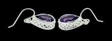 Load image into Gallery viewer, Amethyst Earrings, 11 carats, Sterling Silver, Pear Shaped, Protection Stone, February Birthstone, 6th Anniversary Gemstone - GemzAustralia 