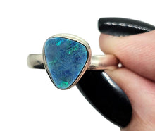 Load image into Gallery viewer, Australian Opal Ring, Size 8.5, October Birthstone, Sterling Silver, Good Luck Stone, Hope Gem, Aura Gemstone, Psychic Stone