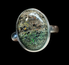 Load image into Gallery viewer, Matrix Opal Ring, Size 8, Sterling Silver, Green, Gold, Orange, Red Colours, October Birthstone, Spontaneity &amp; Love Stone