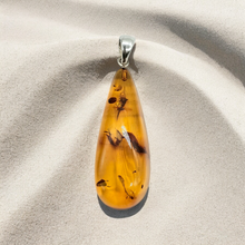 Load image into Gallery viewer, Cognac Amber Pendant, Sterling Silver, Millions of years old, Fossilized Tree Resin, Balance Gem, Wisdom Gem, Genuine
