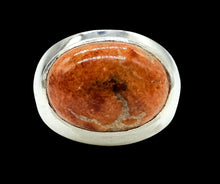 Load image into Gallery viewer, Sponge Coral Ring, Size 7, Oval Shaped, Sterling Silver, Orange Red Coral, Love &amp; Prosperity Stone, Peace Stone, Strength Stone, Natural