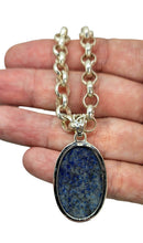 Load image into Gallery viewer, Large Oval Lapis Lazuli Pendant, Sterling Silver, Protection Stone, Truth Stone, Relationships &amp; Love, Royal Blue Gemstone