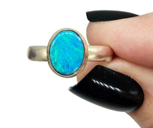 Load image into Gallery viewer, Australian Opal Ring, Size 7, Oval Shaped, October Birthstone, Sterling Silver, Good Luck Stone, Aura Gemstone