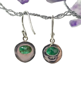Emerald Earrings, May Birthstone, Stone of Inspiration, Strengthens Memory, Infinite Patience, Deep Green Gemstone, Genuine Gemstones - GemzAustralia 