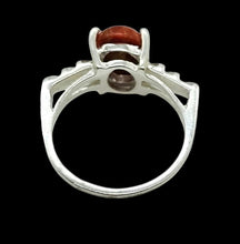 Load image into Gallery viewer, Art Deco Coral Ring, Size 7, Oval Shaped, Sterling Silver, Orange Red Coral, Love &amp; Prosperity Stone, Peace Stone