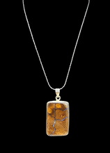 Load image into Gallery viewer, Rectangle Boulder Opal Pendant, Solid Opal, Australian Opal, Sterling Silver, October Birthstone, Precious Stone