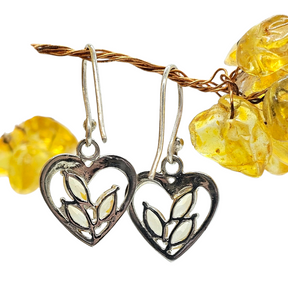 Citrine Heart Earrings, Sterling Silver, November Birthstone, Stone of Happiness, Wealth & Success, Heart Jewellery