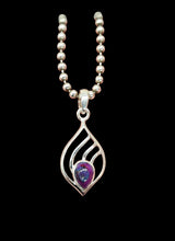 Load image into Gallery viewer, Purple &amp; Blue Mojave Turquoise Charm Pendant, Pear Shaped, Sterling Silver, Goddess Gem, Protection Stone, Powerful Stone
