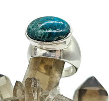 Load image into Gallery viewer, Chrysocolla Ring, Size 7, Sterling Silver, Oval Shaped, Turquoise Blue Gem, Communication Stone